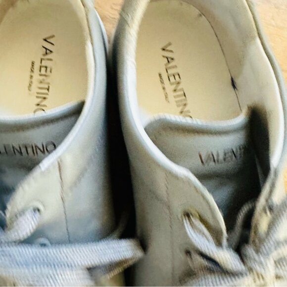 VALENTINO BY MARIO VALENTINO Jimmy Logo gray Leather lace up Sneaker men 11 - Picture 14 of 16